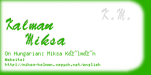 kalman miksa business card